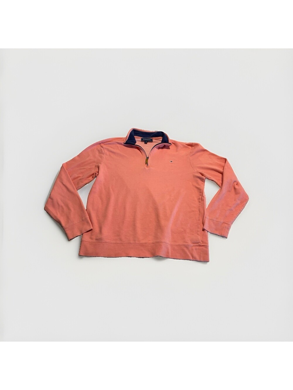 MENS CROWN & IVY LIGHTWEIGHT 1/4 ZIP LONG SLEEVE PULLOVER PEACH LARGE